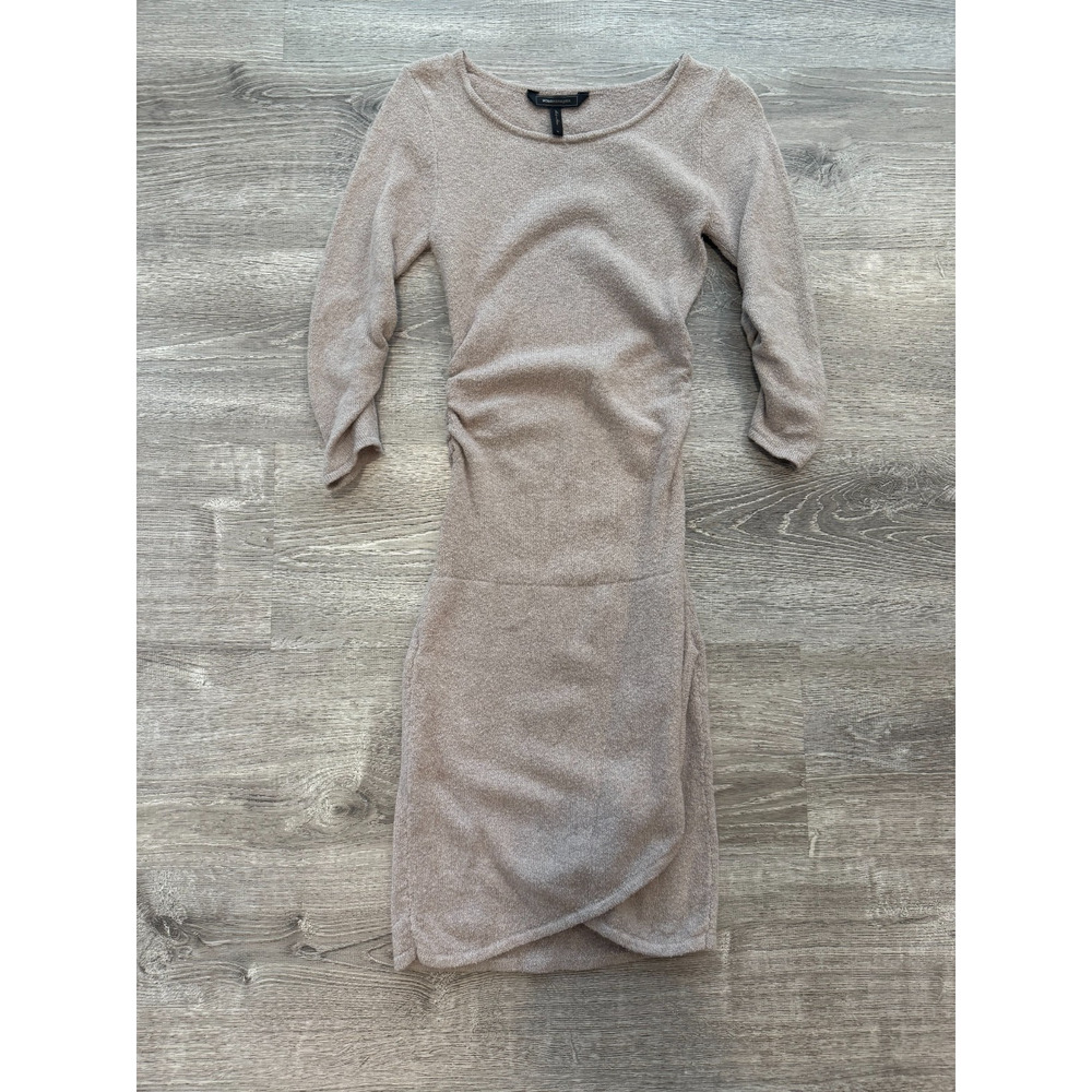 BCBG knit Sweater Dress Beige Womens Medium